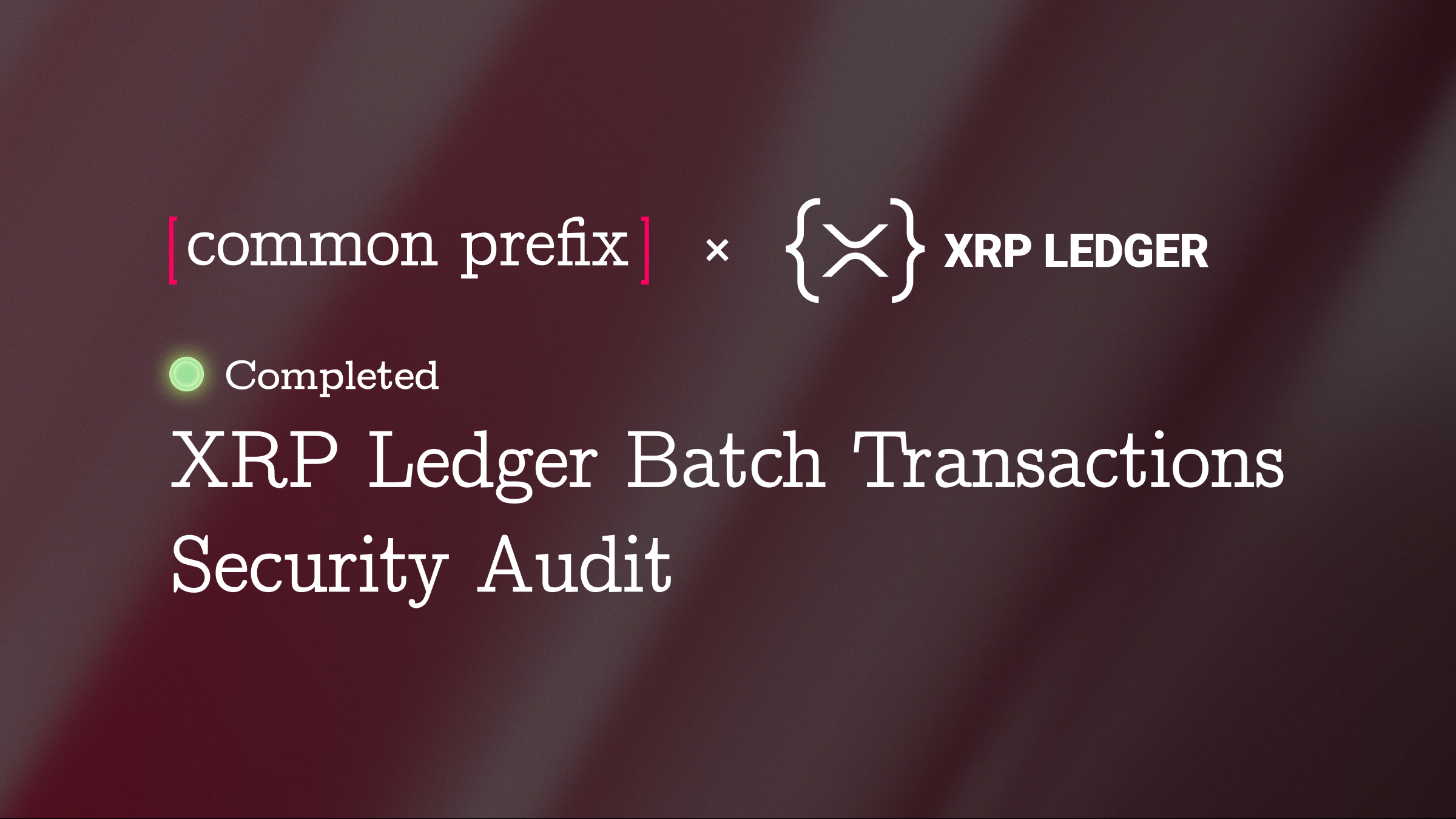 Common Prefix x XRP Ledger